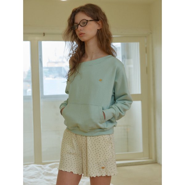 ANC OFF-SHOULDER POCKET SWEATSHIRT_MINT