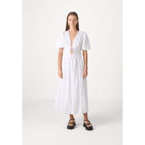 5105314 Abercrombie  Fitch PUFF SLEEVE PLUNGE FLOWY - Maxi dress brilliant white