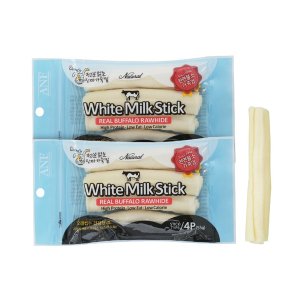  ANF 로하이드 화이트 밀크스틱 White Milk Stick 4p 강아지 천연껌 우유껌 오래 씹는 껌