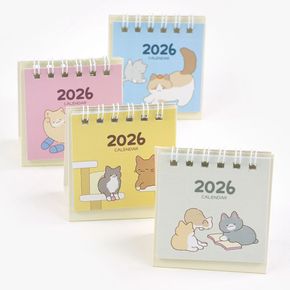 핑크풋 냥냥 미니 탁상캘린더 2026 달력 캘린더