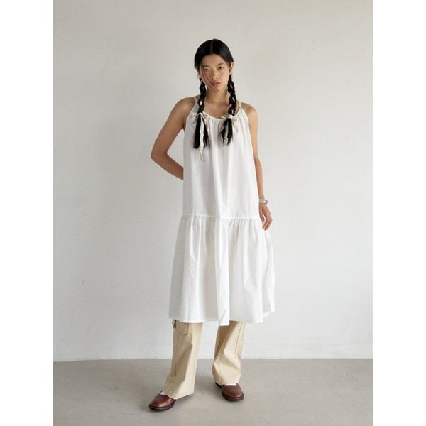 SIDE SLIT DRESS_WHITE