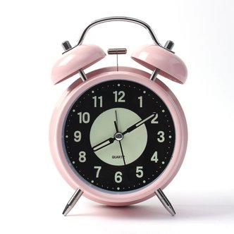 도토로 무소음 축광 야광 해머벨 탁상시계(핑크)인테리어시계