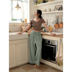Puff Pintuck Pants (Dusty Mint)