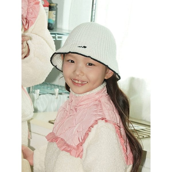 [KIDS] Line Point Knit Bucket Hat_Ivory