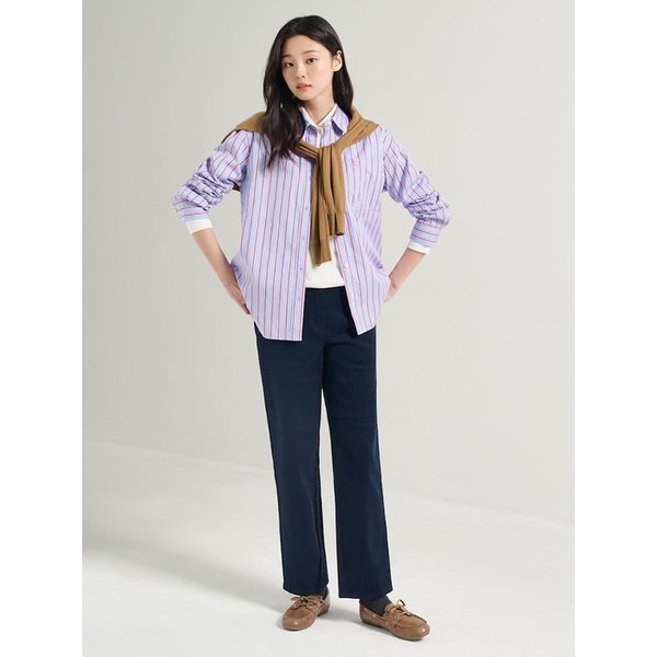 멀티 스트라이프 오버핏 셔츠  스카이 블루 (BF5864C13Q)