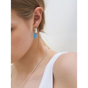 LUMP OF WATER DROP EARRING (BLUE)