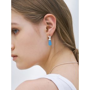 LUMP OF WATER DROP EARRING (BLUE)