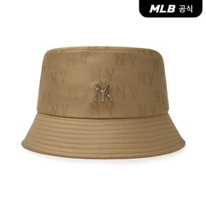 MLB [코리아공식] 클래식 모노그램 톤톤 3D 엠보 자카드 버킷햇 NY (Beige)