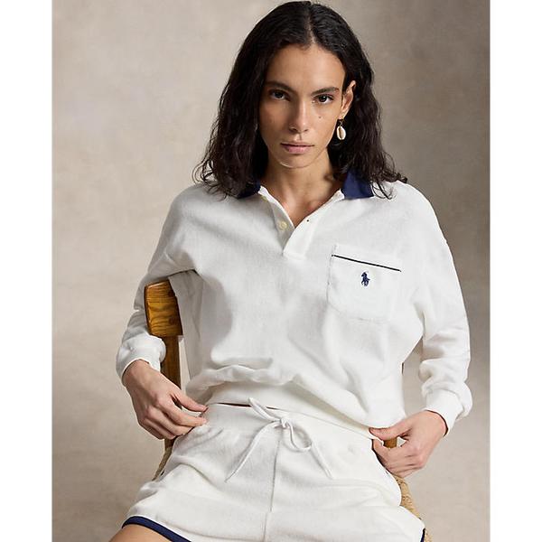 여성 테리 롱 슬리브 폴로 셔츠(WMPOKNINB920313100)