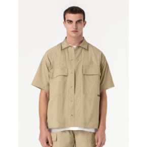 TASLAN OUT POCKET SHIRTS-BEIGE