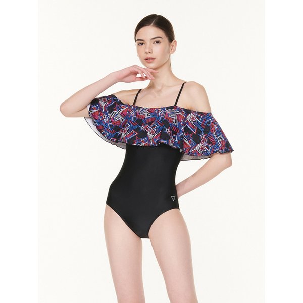 프릴 원피스 모노키니 수영복 STAR L_4A824