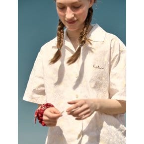 Sea Jelly Embroidery Shirts White_F242ST04