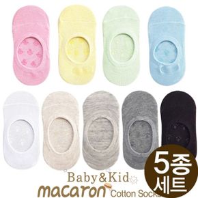 마카롱 미끄럼방지 국산 아동면덧신 5족 페이크삭스_P058890954