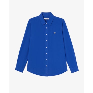 라코스테 (라코스테제습제증정)(여성) 25SS 베이직 린넨셔츠 CF905E-55G 3D3 (로얄블루)