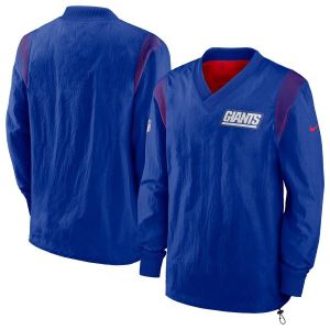 나이키 4431704 Nike Mens Royal New York Giants Sideline Team ID Reversible Pullover Windshirt