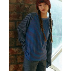 Stripe Raglan Sleeve Tee (Blue/Charcoal)