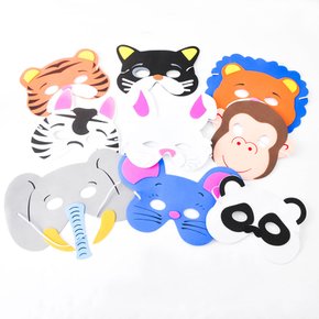 (스펀지동물가면)호랑이 팬더 토끼 코끼리 사자 마스크