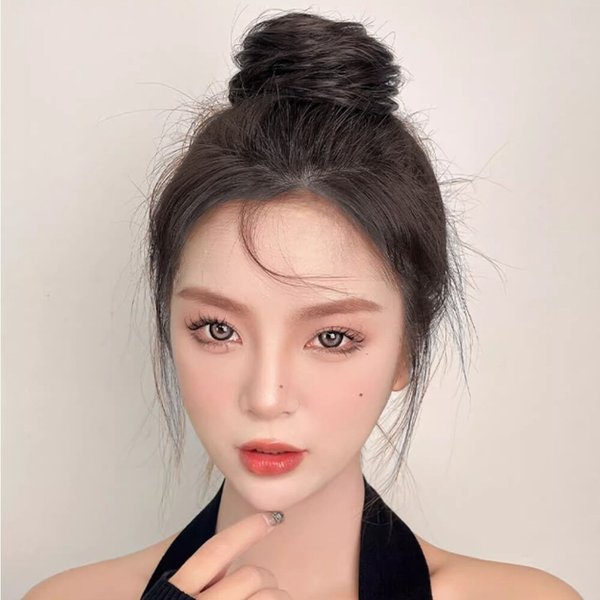 [언니네 가발] 똥머리 집게핀 가발(생머리) (내추럴블랙)