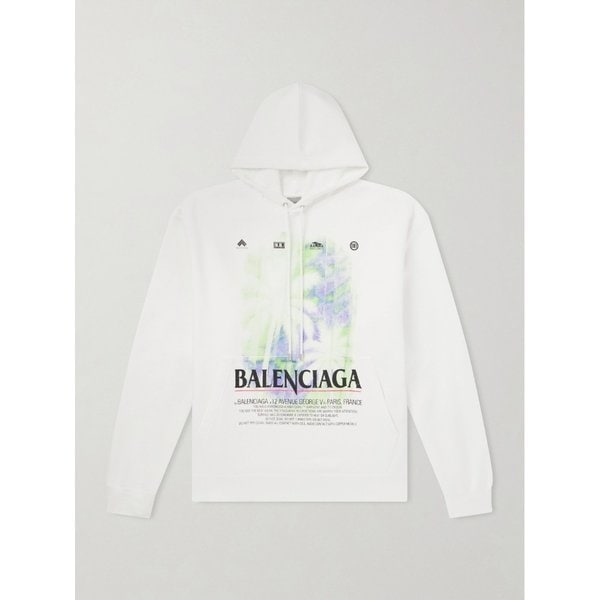 오버사이즈 프린트 코튼 저지 후드 티셔츠 46376663163094747