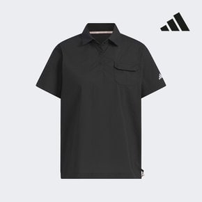 25SS 여성 우븐 폴로 반팔 티셔츠 블랙 IK3062