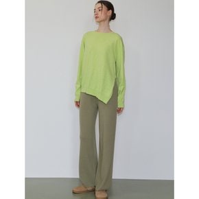 Asymmetric cashmere wool sweater APPLE GREEN