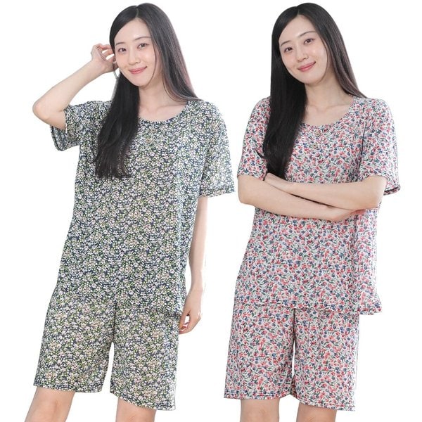 반팔 잠옷세트 파자마 이지웨어 여름반바지 플라워 홈웨어 까실이