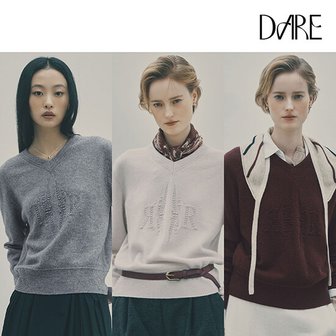  [런칭가 179,000원]디아레 화이트캐시100 엠보로고 브이넥