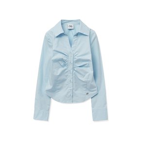 shirring shirt (sky blue)