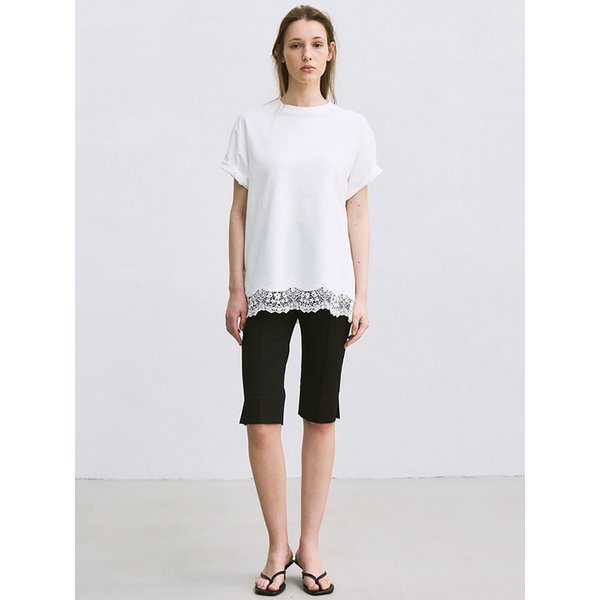 embroidered loose-fit T-shirt (white)