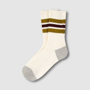 여 도톰 코튼 스트라이프 장목 양말 1족 J145403003047