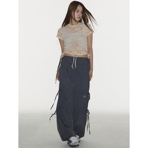 RIBBON PANTS IN DARK GREY (리본 셔링 바지)