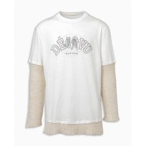 아워레가시 MIX TEE LONGSLEEVE WHITE DEJA VU PRINT M2226MWP 믹스 티 롱 슬리브