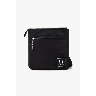 ARMANI EXCHANGE AX 남성 스퀘어 로고 패치 크로스바디백-블랙(A414370010)
