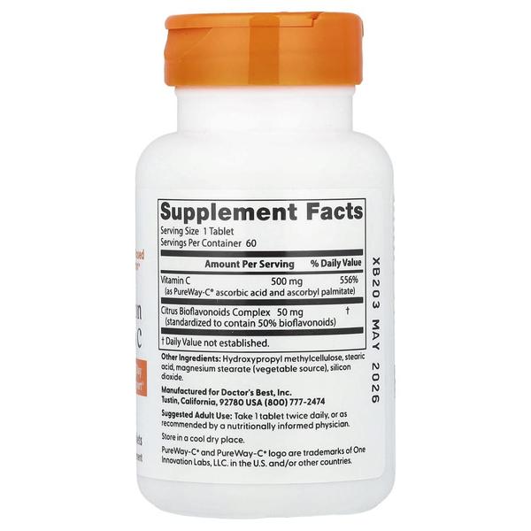 해외배송 Doctor`s Best 닥터스베스트 하이 앱소프션 비타민C 500mg 60정