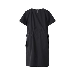 Check Pocket Detail Midi Dress_RQDAM23562BKX