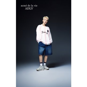 아크메드라비 로고-데님진-와이드베이직숏 WIDE BASIC DENIM SHORT PANTS