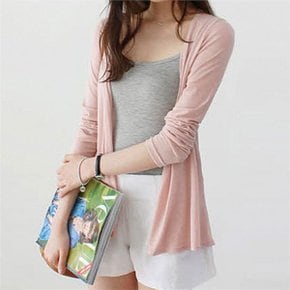 여성 데일리 가디건 스판 면 소프트 빅사이즈 AY006_P081732512