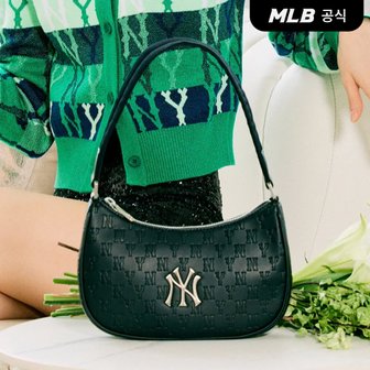 MLB [코리아공식]클래식 모노그램 엠보 호보백 NY (Black)