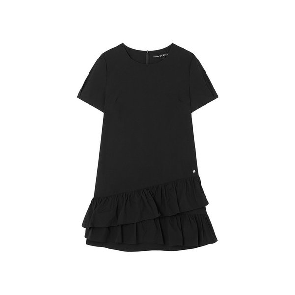 [온라인 단독] 밑단 프릴 반팔 원피스 OQ2W5796