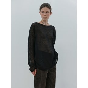 boatneck sheer knit (black)