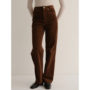 straight-fit corduroy pants (brown)