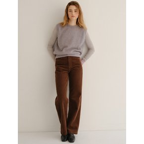 straight-fit corduroy pants (brown)