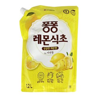  퐁퐁 레몬식초 상쾌한 레몬향 리필 1.2L 주방세제 - O