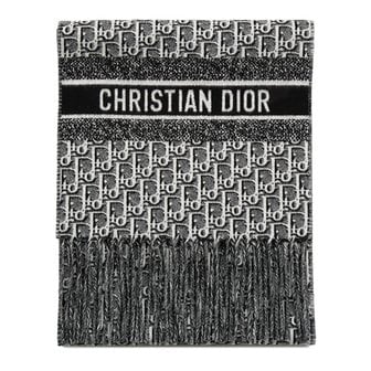 DIOR [부산점] 디올 25FW 블랙 화이트 오블리크 나뜨 캐시미어 머플러 55DOB201I014 911