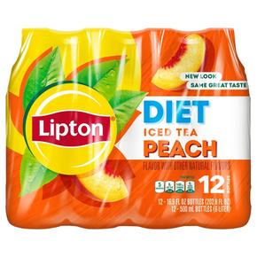 [해외직구] Lipton 립톤 무설탕 디아이이티 복숭아맛 아이스티 음료 보틀 500ml 12입