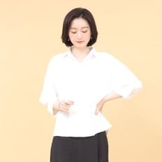 애비뉴투지 엄마옷 단추 언발 셔츠 카라 허리조절 여성 봄 여름 칠부 정장 남방 블라우스 B04318 50대 60대