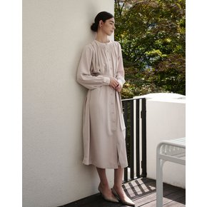 라운드 넥 롱 드레스 인디핑크  ROUND NECK LONG DRESS INDY PINK