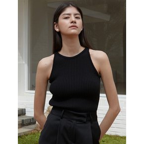OU852 combi cotton sleeveless knit (black)