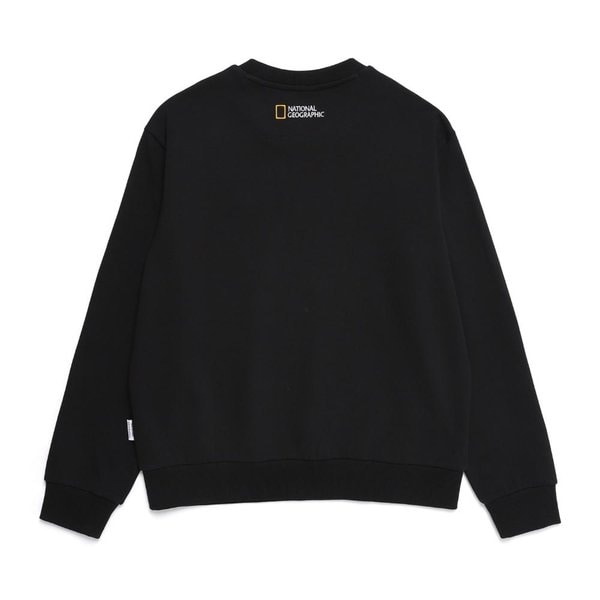 [여주점] N251WSW040 여성 동물와펜 세미오버핏 크롭 맨투맨 CARBON BLACK