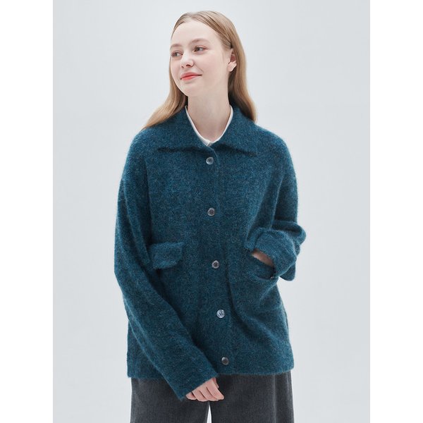 M23WJA031 Alpacas Over size shirts jacket(Emerald Green)